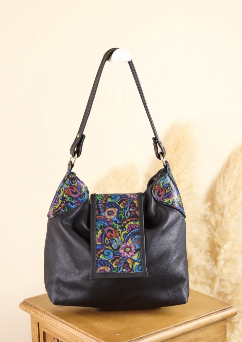 Bolsa hobo negro piel - Aribet - 1